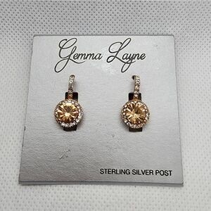 NWT Gemma Layne Rose Gold & Crystal Earrings
